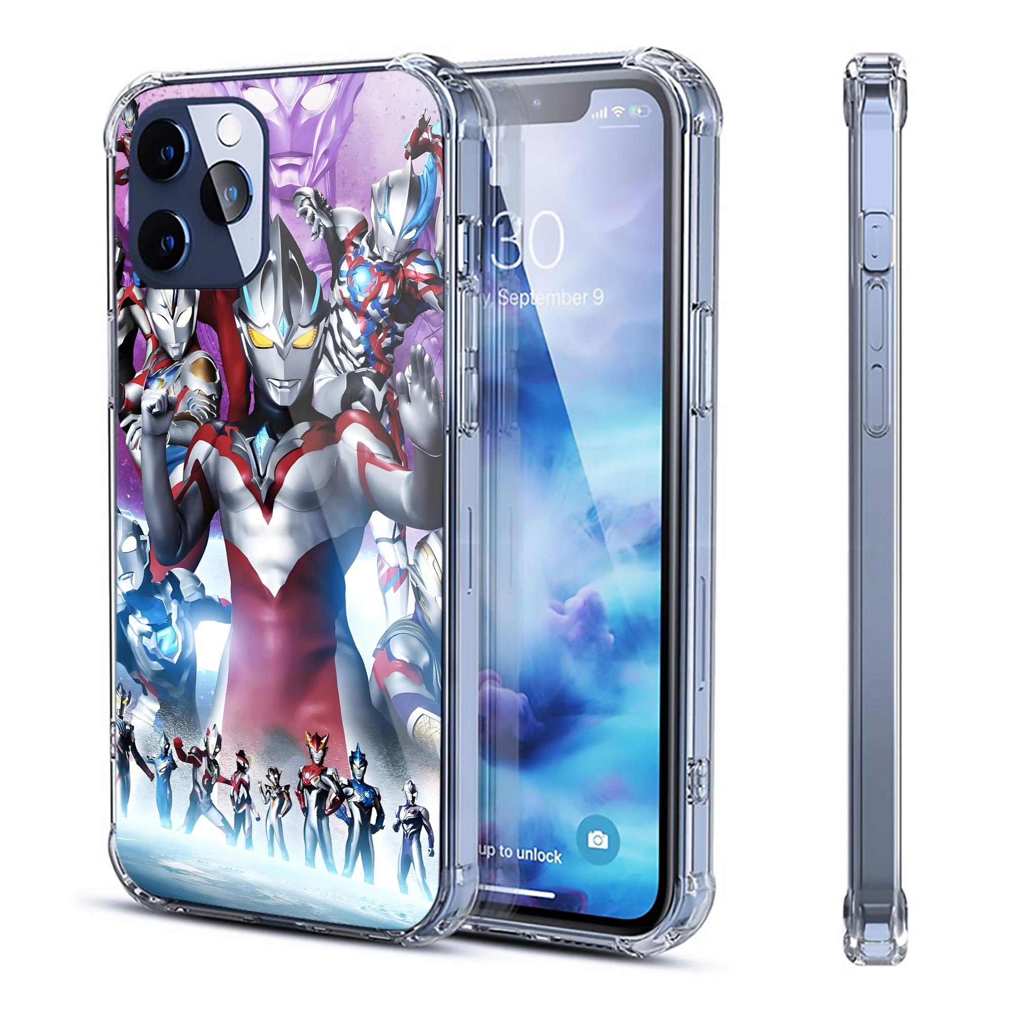（画像用） ウルトラマン Ultraman 【iPhone 12シリーズ対応】透明スマホケース（クリアソフトケース）